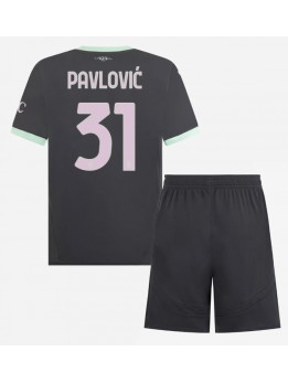 AC Milan Strahinja Pavlovic #31 Replika Tredje Kläder Barn 2024-25 Kortärmad (+ byxor)